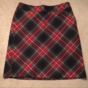 L.L. Bean Size 14 Plaid Skirt
